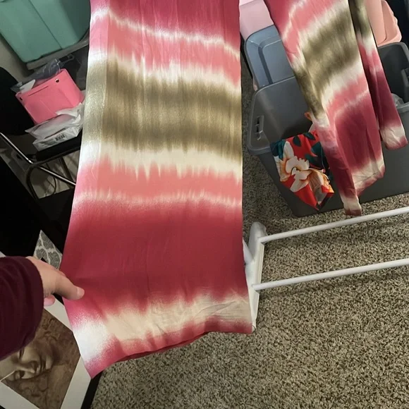 NWT ZARA TIE-DYE Wrinkle Design SZ L Wide Leg Pant with Front Drape Side Zip. - Picture 9 of 9